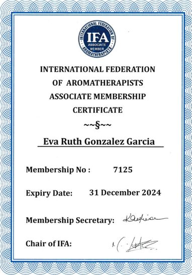 Certificado IFA a Eva Ruth González