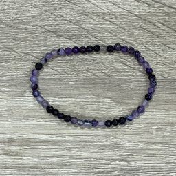 [MI037] Pulsera Ágata lila 4 mm
